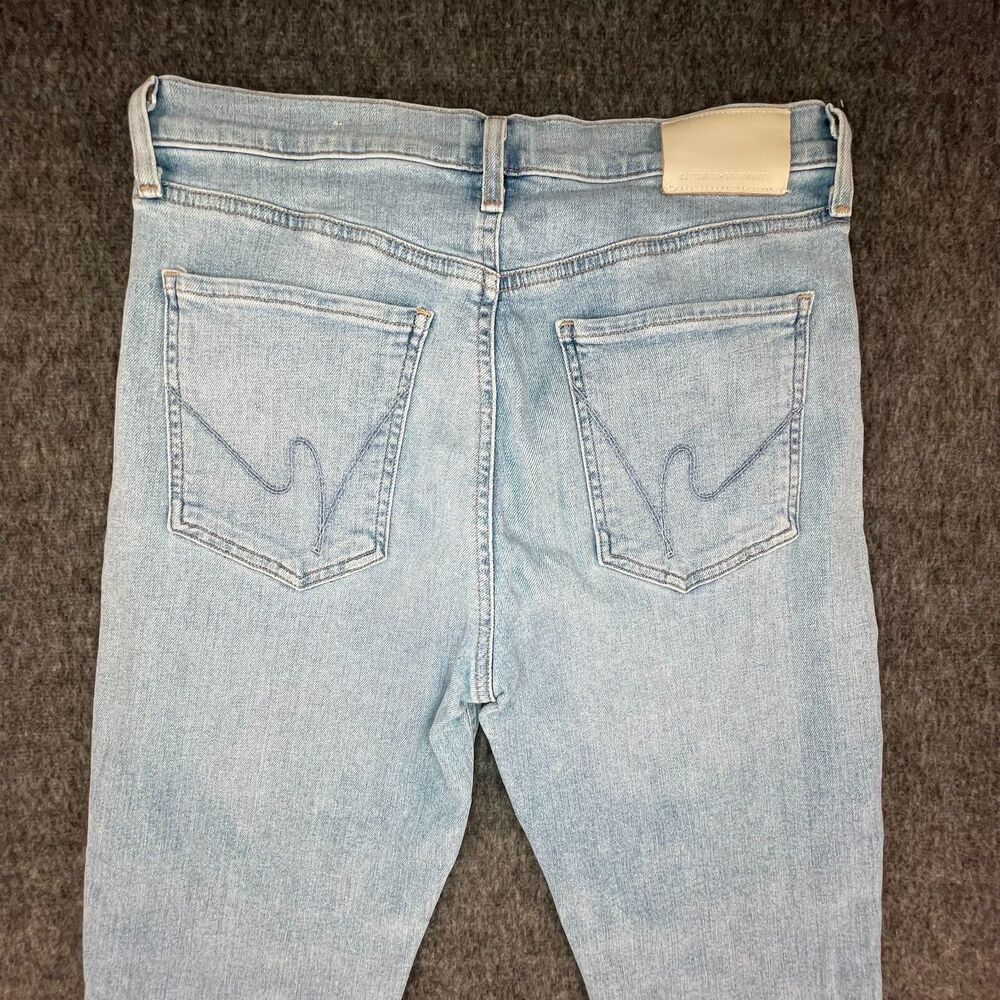 Citizens of Humanity Light Wash Raw Hem Jeans 29 High Rise Straight Crop Y2K - Picture 13 of 15